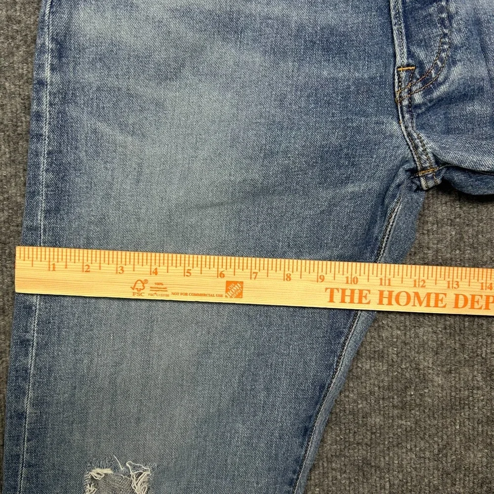Levi's 501 Jeans Men's‎ Blue Denim Destroyed Ripped Straight Button Fly - 35X33